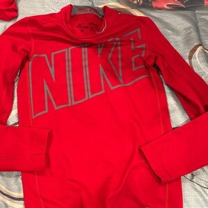 Nike Red Long Sleeve Performance Top